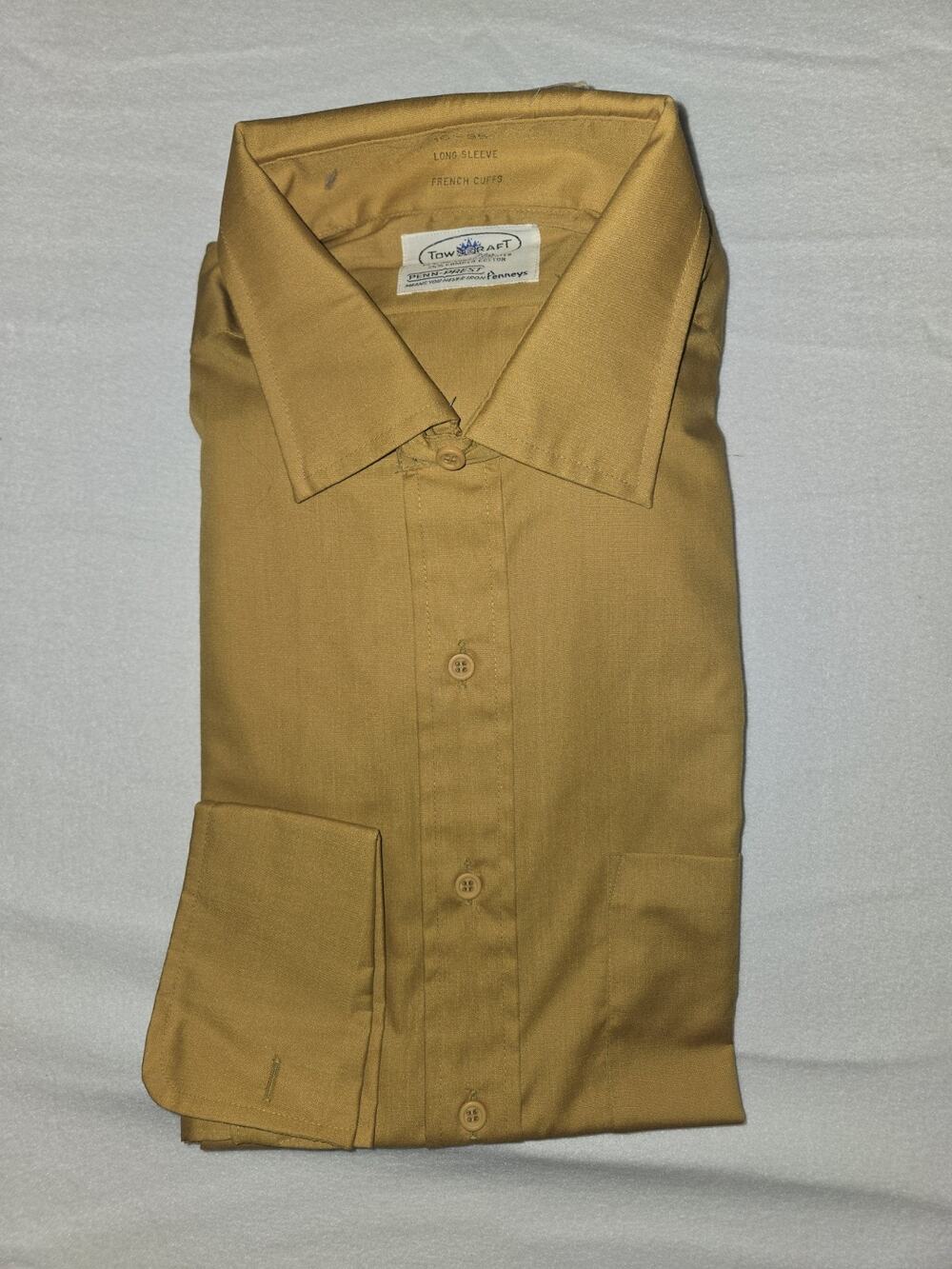 Vintage JC Penney Towncraft Mens Button Up Shirt Size 16 35 French Cuffs